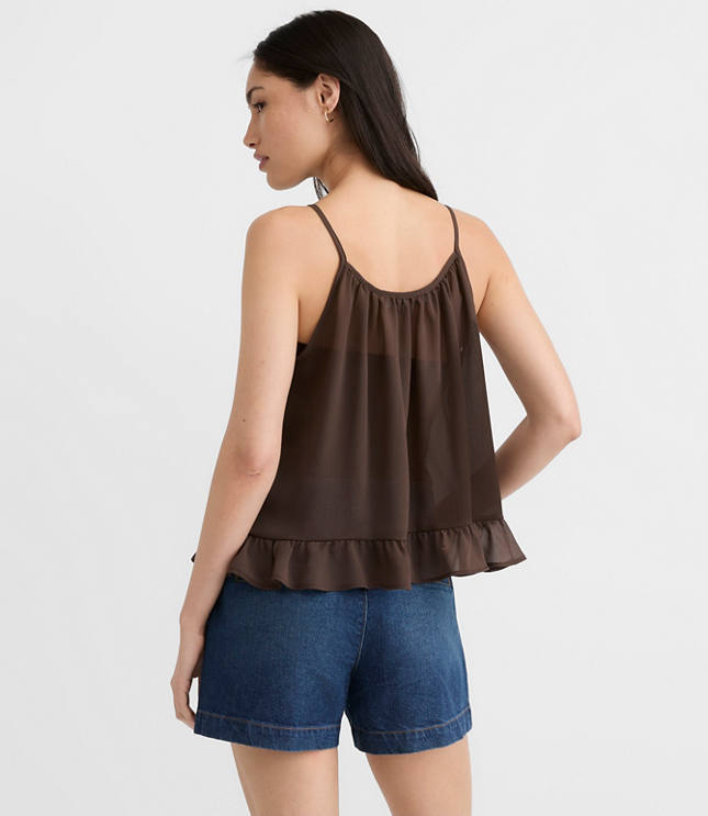 Keyhole Ruffle Hem Cami