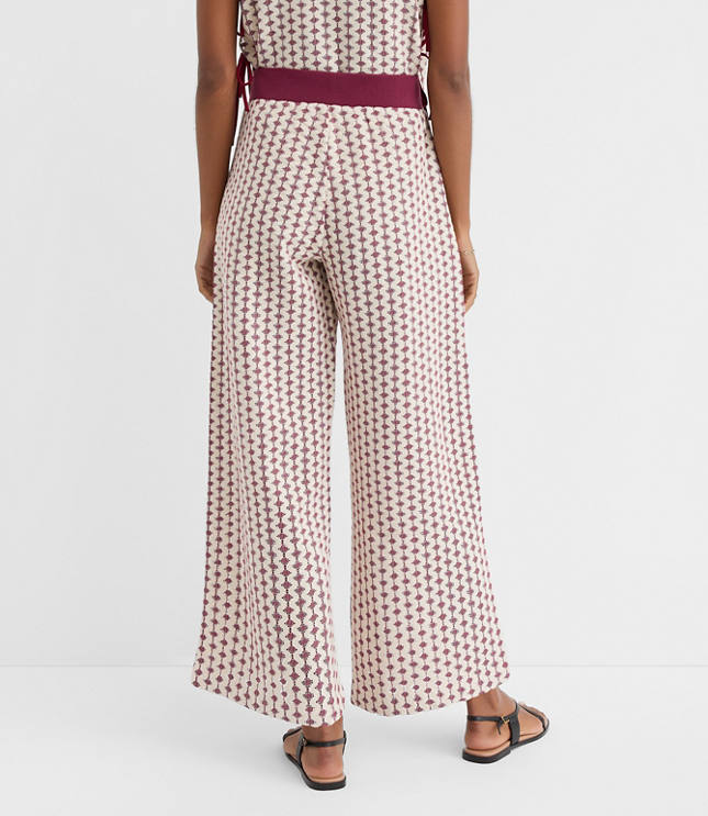 Petite LOFT Beach Geo Crochet Wide Leg Pants