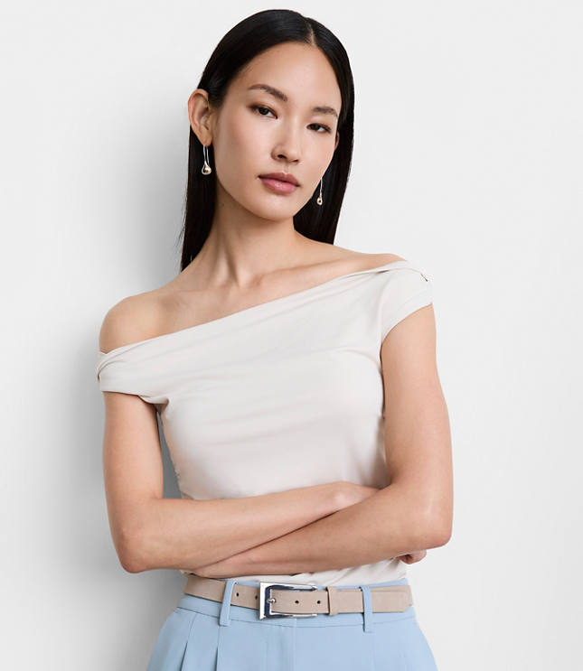 Petite LOFT Versa 360 Knit Off The Shoulder Top