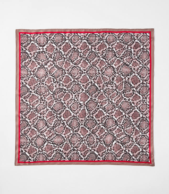 Snake Print Silk Square Scarf
