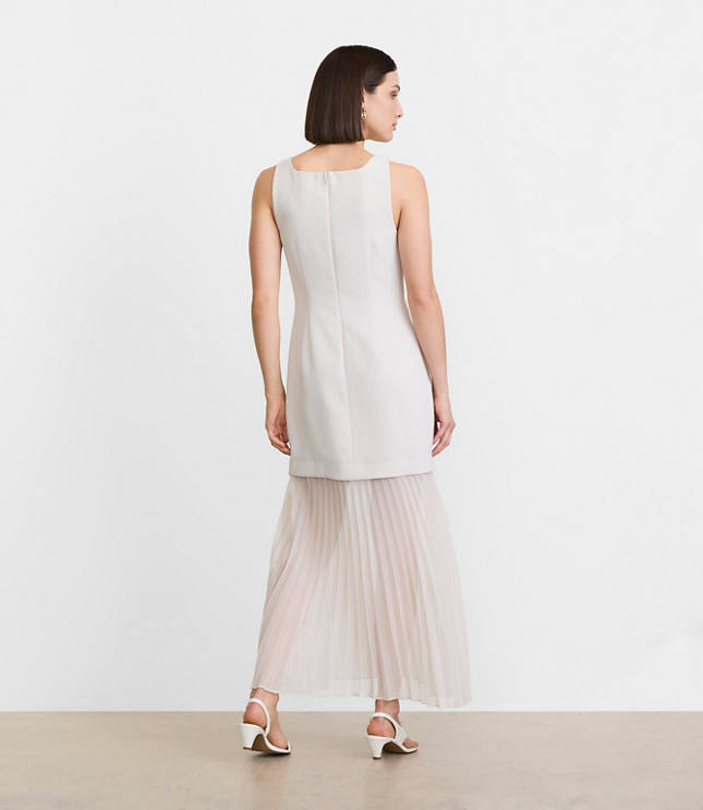Petite LOFT Versa Crepe Drape Mixed Media Maxi Dress