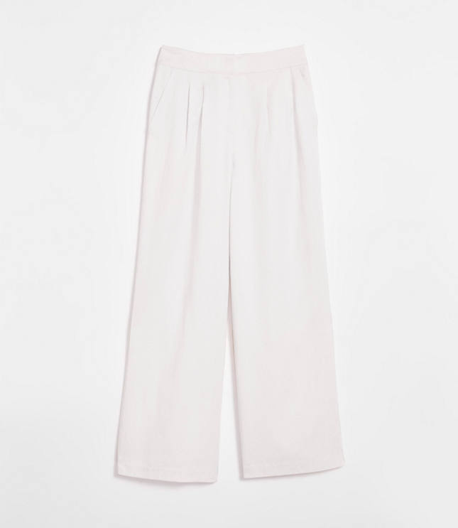 Petite LOFT Versa Pure Spun Pleated Wide Leg Pants