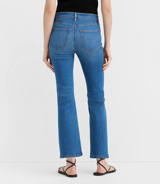 Rivete Petite Mid Rise Kick Crop Jeans Dark Wash