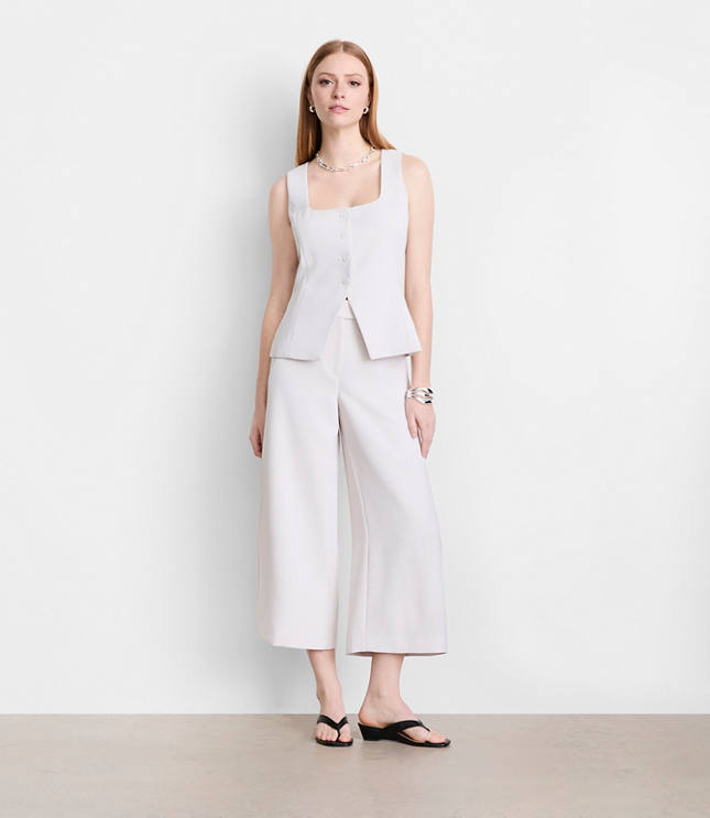 Petite LOFT Versa Crepe Drape Tank Vest