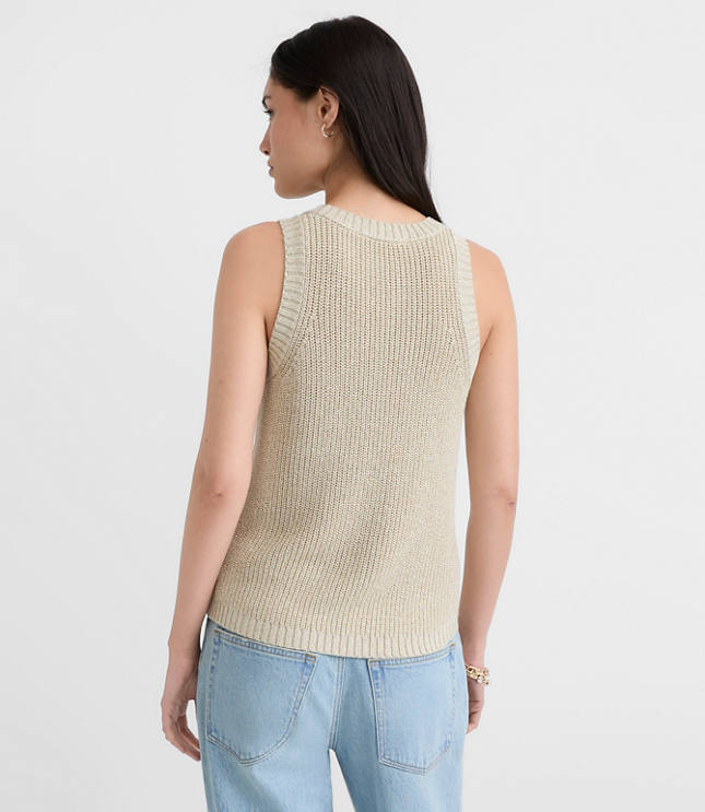 Shimmer Halter Sweater Tank Top