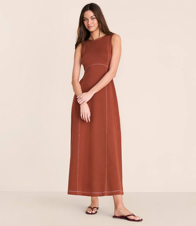 Lou & Grey Terrysoft Contrast Stitch Maxi Dress