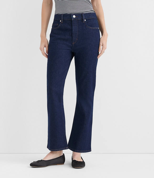 Rivete Tall High Rise Kick Crop Jeans in Nova Wash