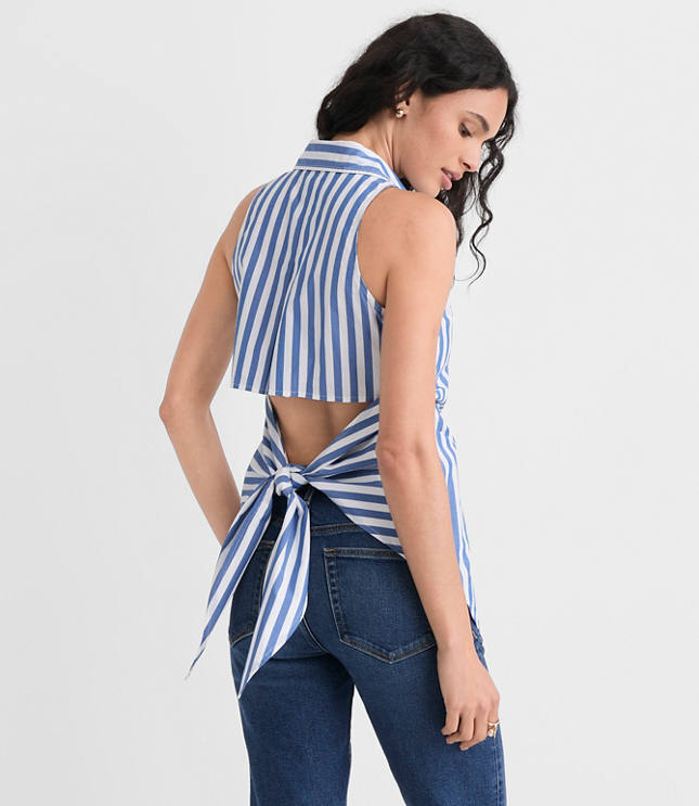 Poplin Cutout Tie Back Halter Top carousel Product Image 3