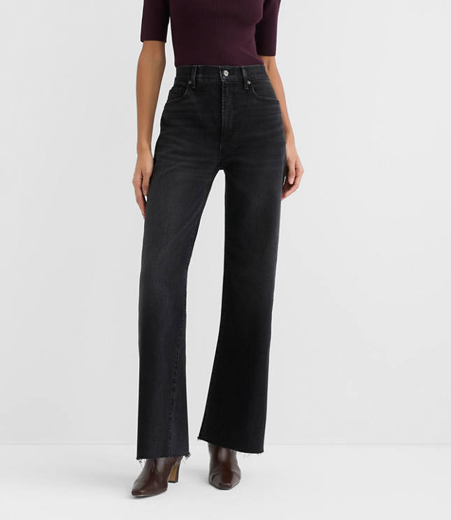 Rivete Tall Fresh Cut High Rise Wide Leg Jeans in Noir Wash