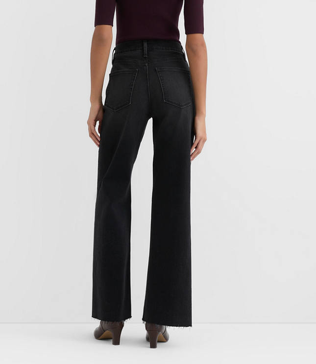 Rivete Tall Fresh Cut High Rise Wide Leg Jeans in Noir Wash