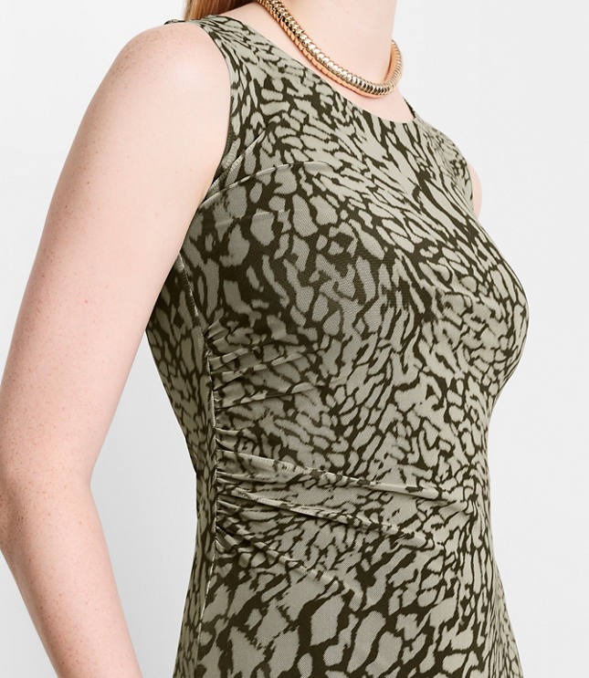 LOFT Versa Animal Print Mesh Maxi Dress