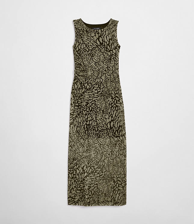 LOFT Versa Animal Print Mesh Maxi Dress