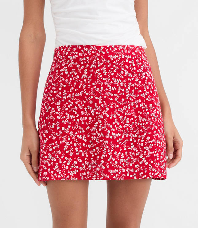 Floral Linen Cotton Modern Mini Skort
