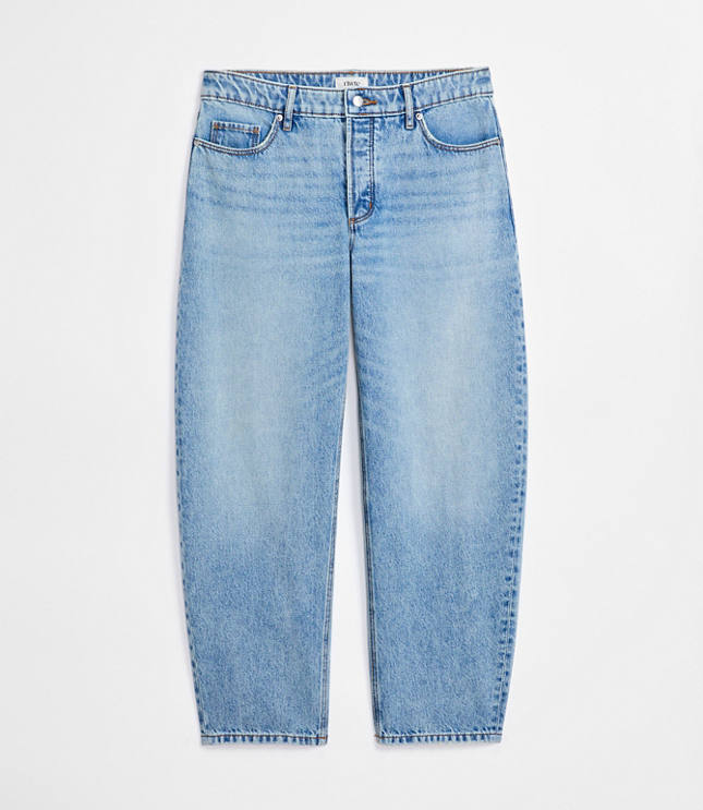 Rivete Tall Mid Rise Barrel Jeans in Aura Wash