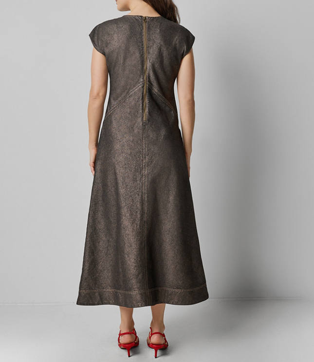 Lilla P Metallic Seamed Maxi Dress