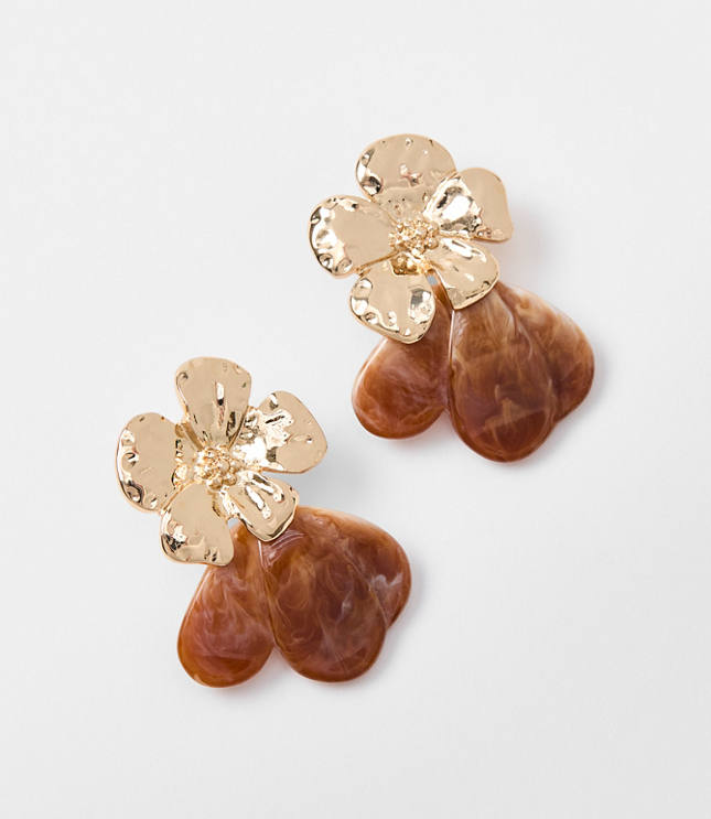 Floral Resin Statement Earrings