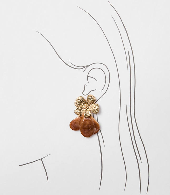 Floral Resin Statement Earrings