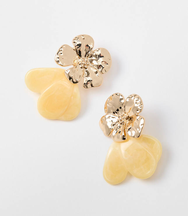 Floral Resin Statement Earrings