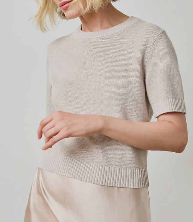 Lilla P Short Sleeve Sparkle Sweater