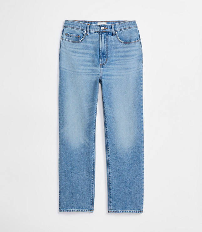 Rivete Tall Curvy High Rise Straight Jeans in Aura Wash