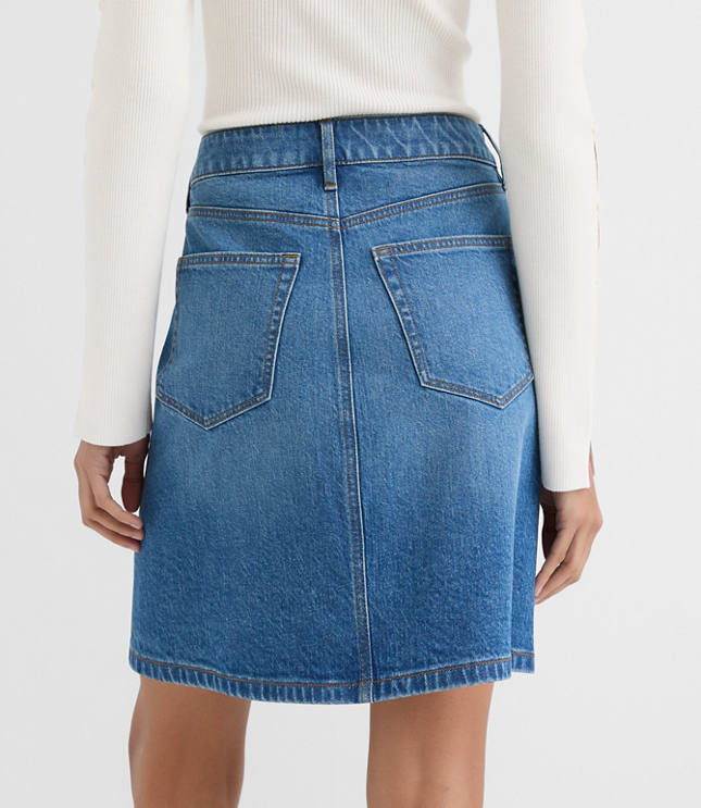 Rivete Tall Denim Skirt Vintage Mid Wash
