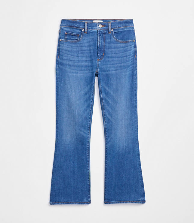 Rivete Petite Curvy Mid Rise Kick Crop Jeans Dark Wash