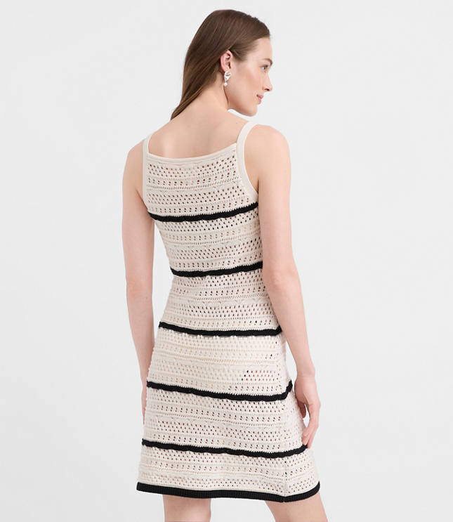 LOFT Beach Striped Pointelle Sweater Mini Swimsuit Coverup