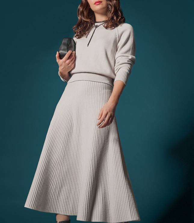 Lilla P Flared Knit Skirt