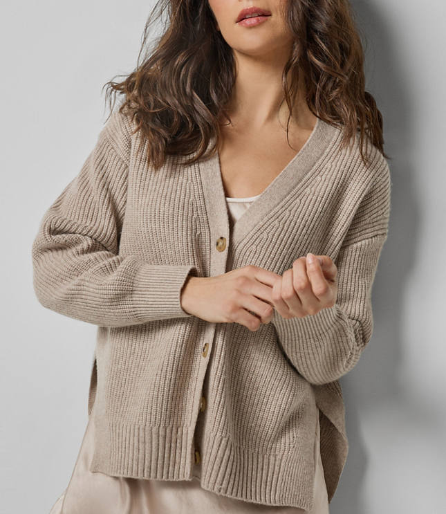 Lilla P Relaxed Side Vent Cardigan