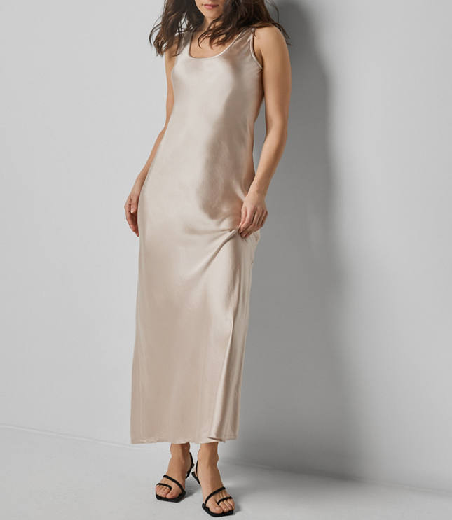 Lilla P Satin Bias Maxi Dress
