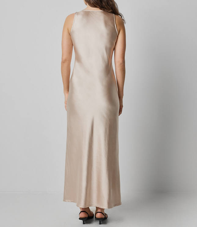 Lilla P Satin Bias Maxi Dress
