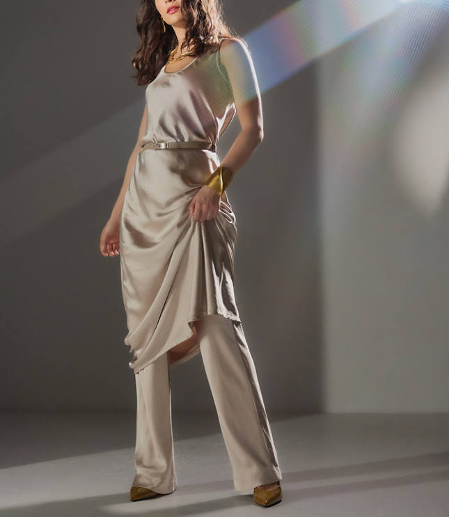 Lilla P Satin Bias Maxi Dress