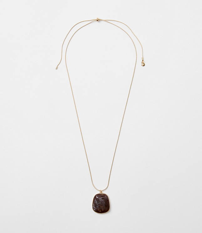 Marbleized Pull Tie Pendant Necklace
