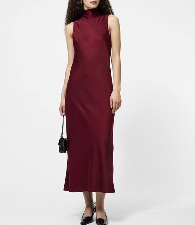 French Connection Ennis Satin Sleeveless Bow Midi Dress