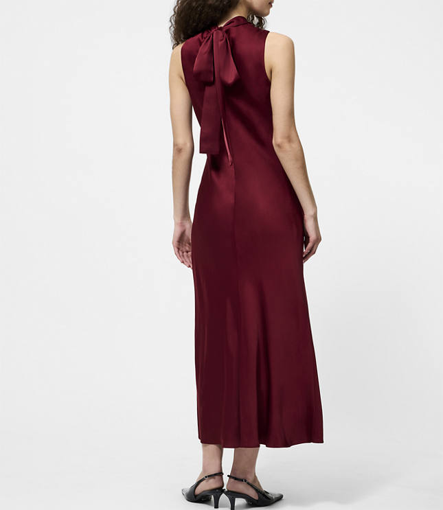French Connection Ennis Satin Sleeveless Bow Midi Dress