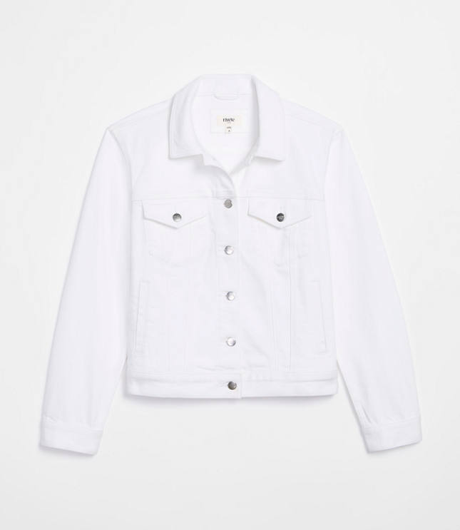 Petite Denim Trucker Jacket in White