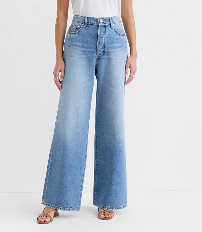 Rivete Tall High Rise Relaxed Wide Leg Jeans in Light Wash