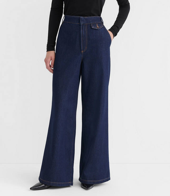 Tall High Rise Trouser Jeans in Dark Rinse