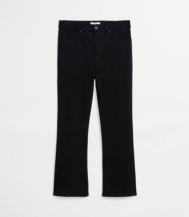 Rivete Tall Curvy High Rise Kick Crop Jeans in Noir Wash