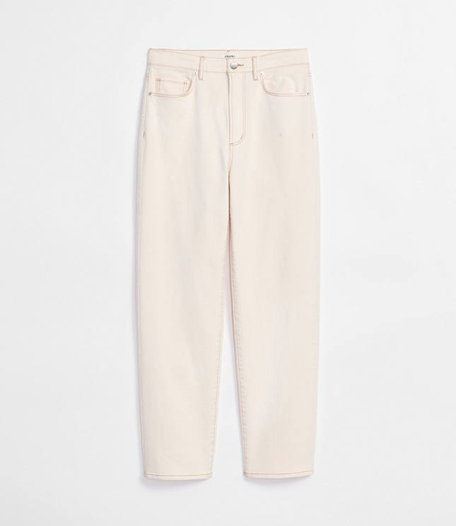 Rivete Tall Curvy High Rise Straight Jeans in Ivory