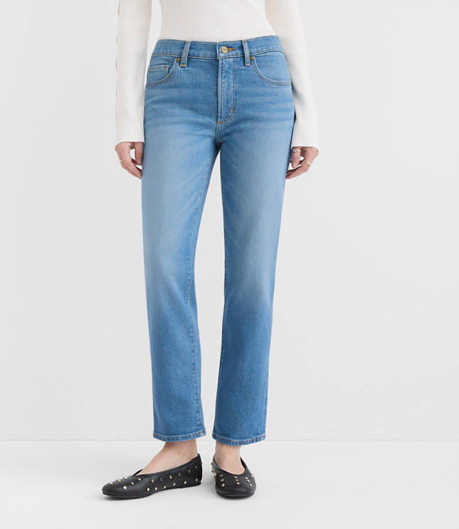 Rivete Tall Curvy Mid Rise Slim Jeans in Vintage Mid Wash