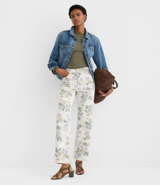 Tall High Rise Straight Jeans in Floral