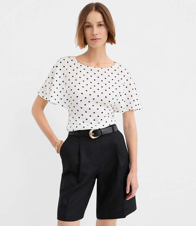 Petite Bermuda Shorts in Linen Blend