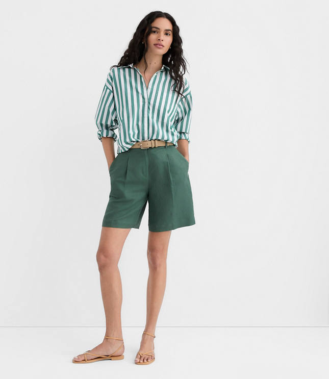 Petite Bermuda Shorts in Linen Blend