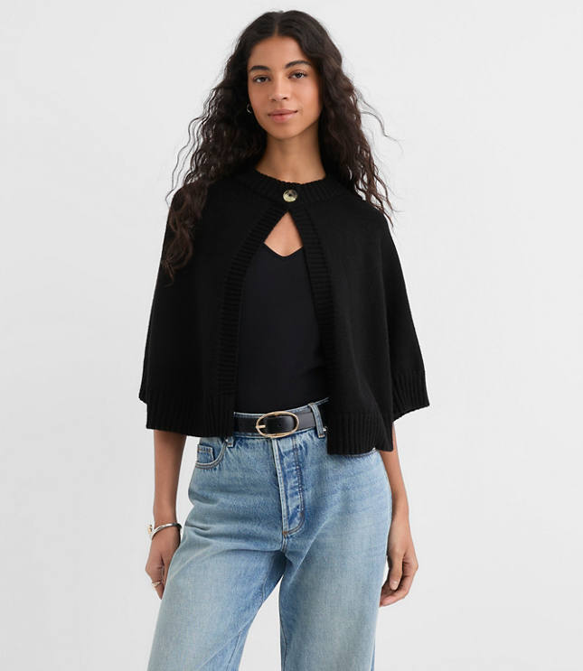 Button Cape Sweater