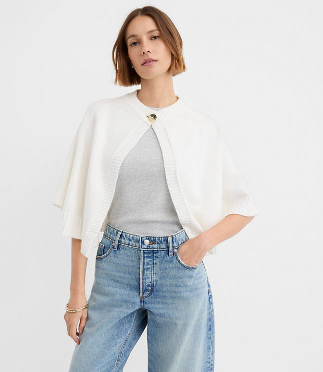 Button Cape Sweater