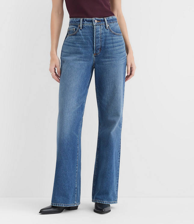 Rivete Tall High Rise Wide Leg Jeans in Echo Wash