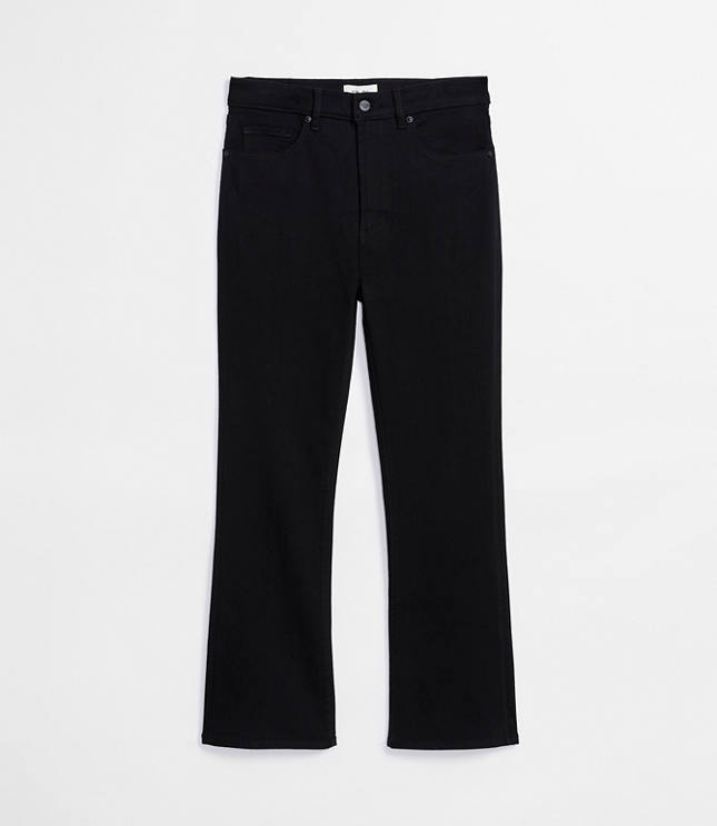Rivete Tall High Rise Kick Crop Jeans in Noir Wash