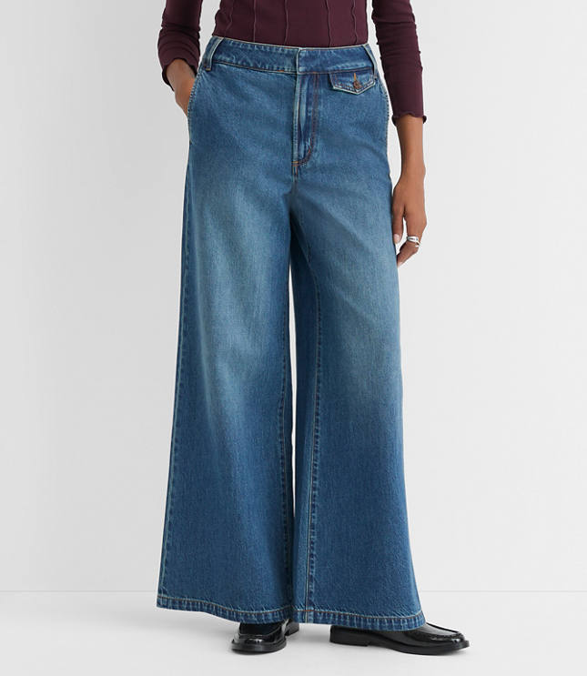 Tall Curvy High Rise Trouser Jeans in Vintage Mid Wash