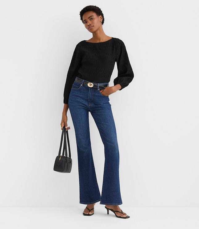 Smocked Lantern Sleeve Blouse